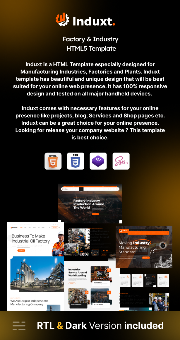 Induxt - Factory & Industry HTML Template - 1